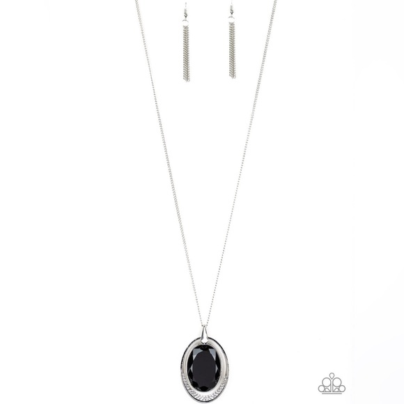 paparazzi Jewelry - Metro Must Have - Silver-toned Long Necklace and Earrings Set